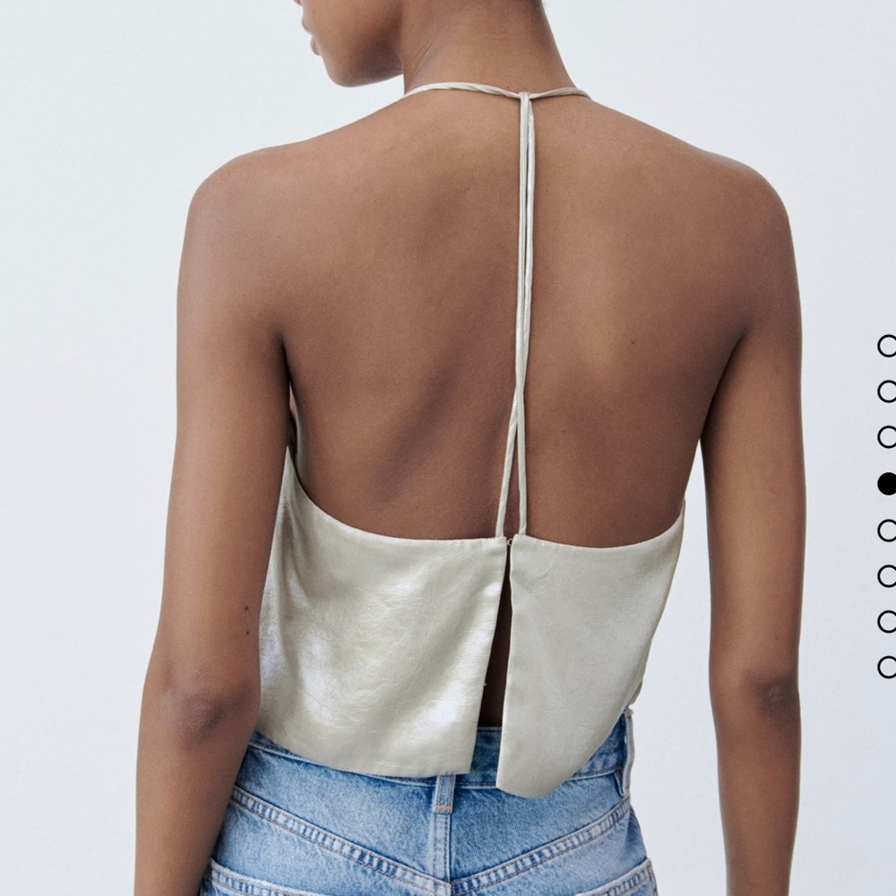 Zara Draped Metallic Top
